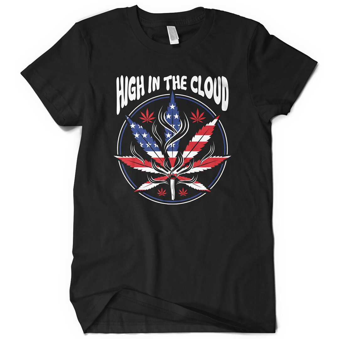 High In The Cloud USA cannabis 420 Man T-Shirts