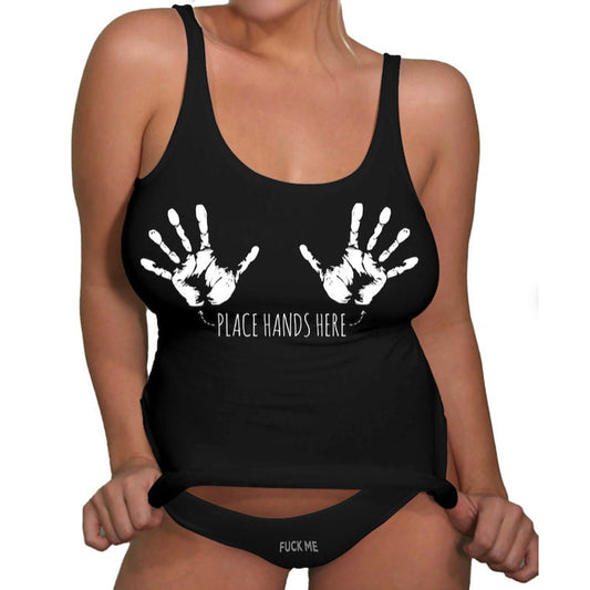 Place Hand Here vacation mature clothing Swinger Tank Top