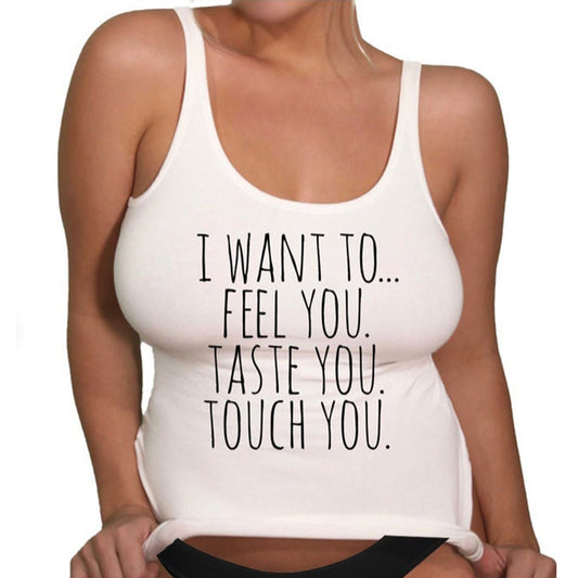 Feel Touch Taste Sexy Women's Swinger Tank Top