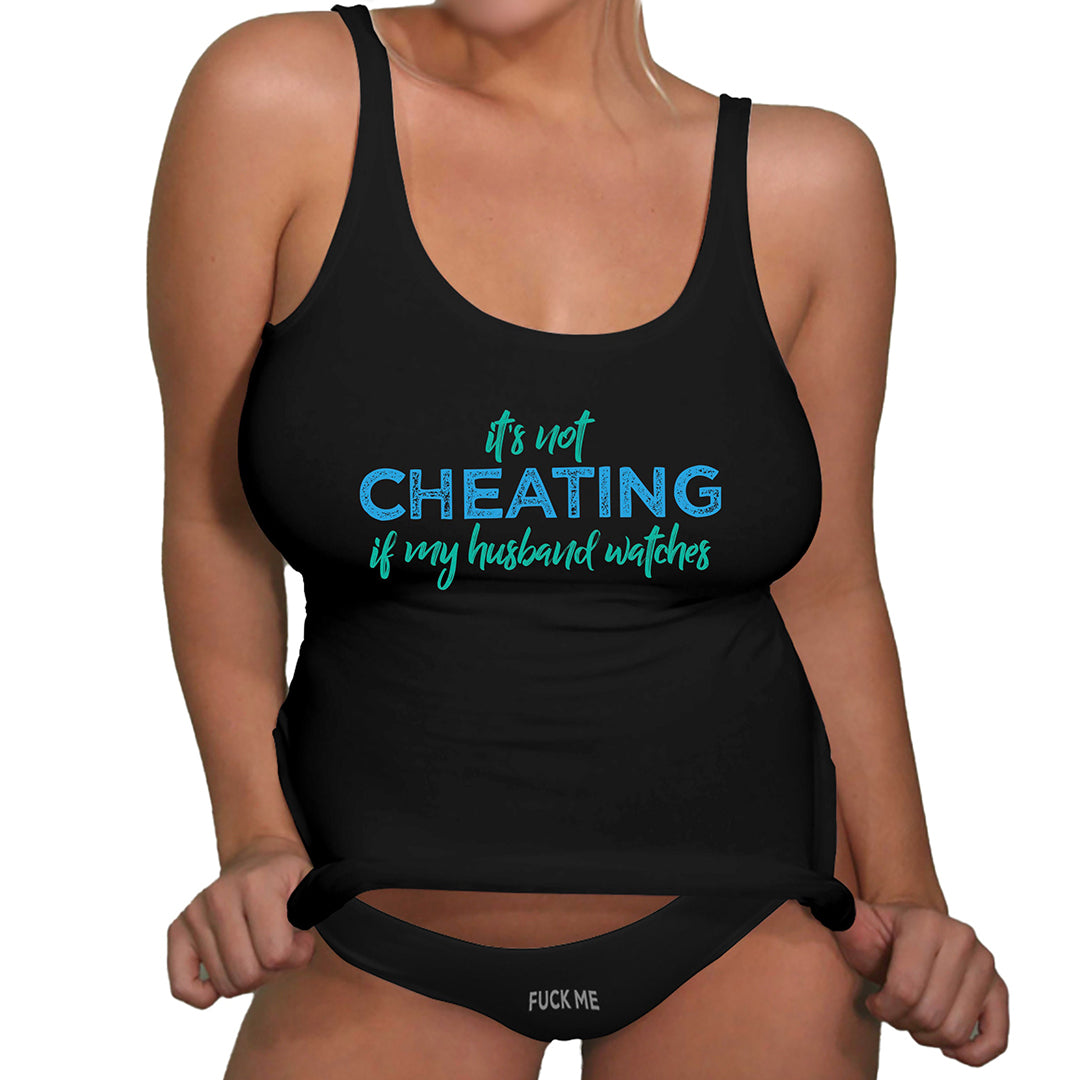 Not Cheating Swinger Upside Down Pineapple Tank Top