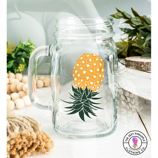 Upside Down Pineapples mature mason jar