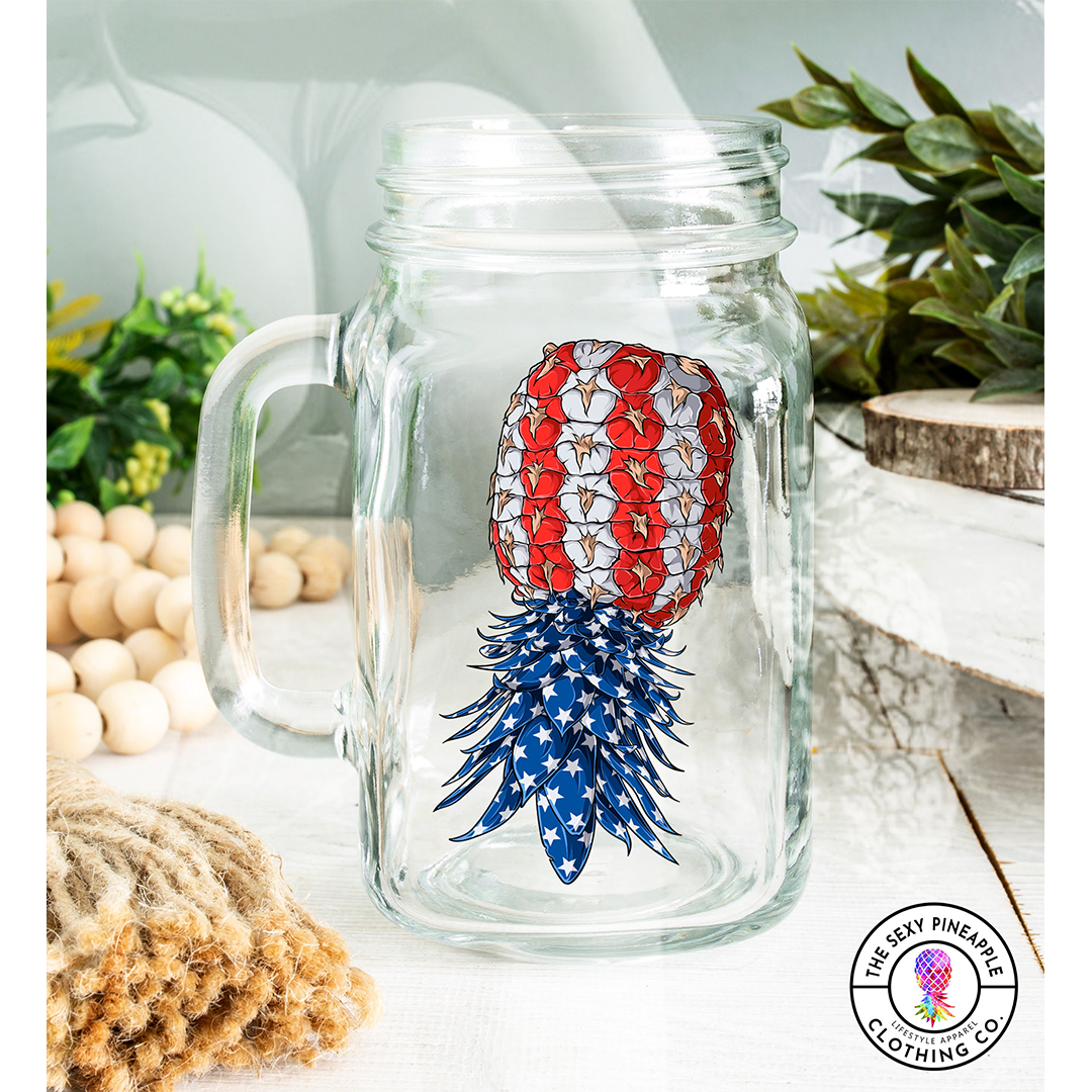 America Pineapples mature mason jar