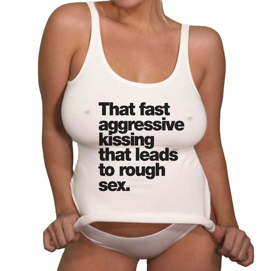 Sexy Swinger Tank Tops | Rough Sex racerback tank top | Swinger Lifestylke Apparel