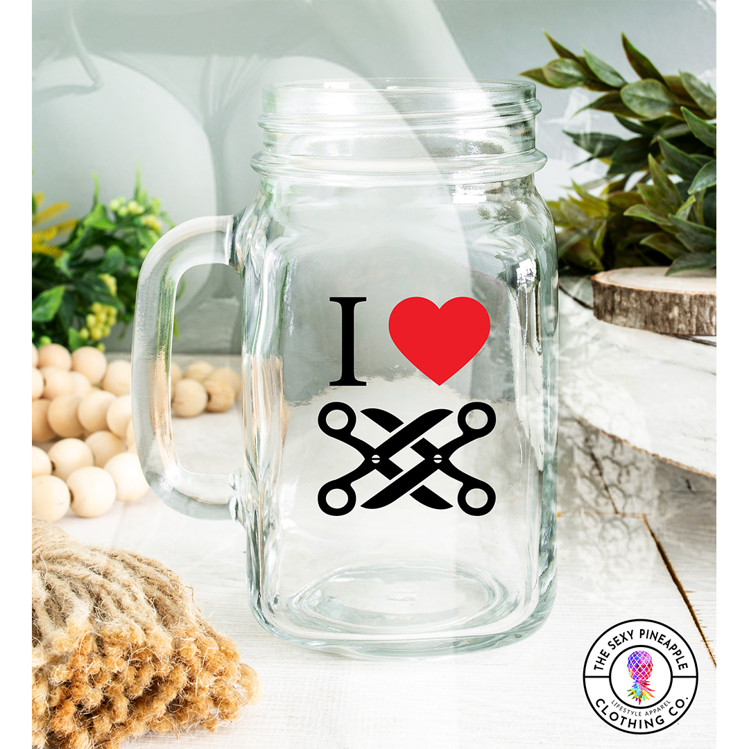 Love Scissoring mature mason jar