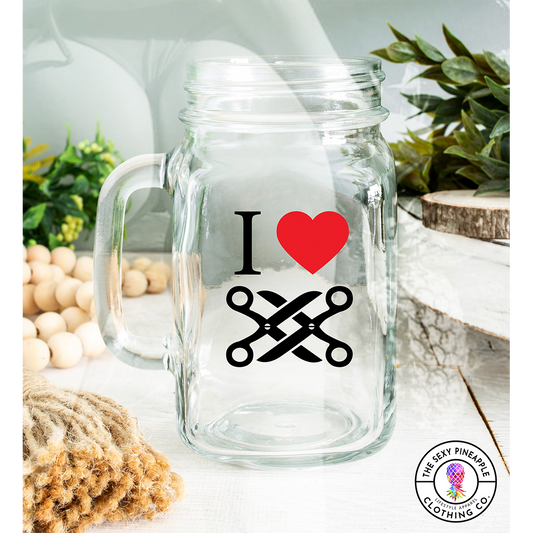 Love Scissoring mature mason jar