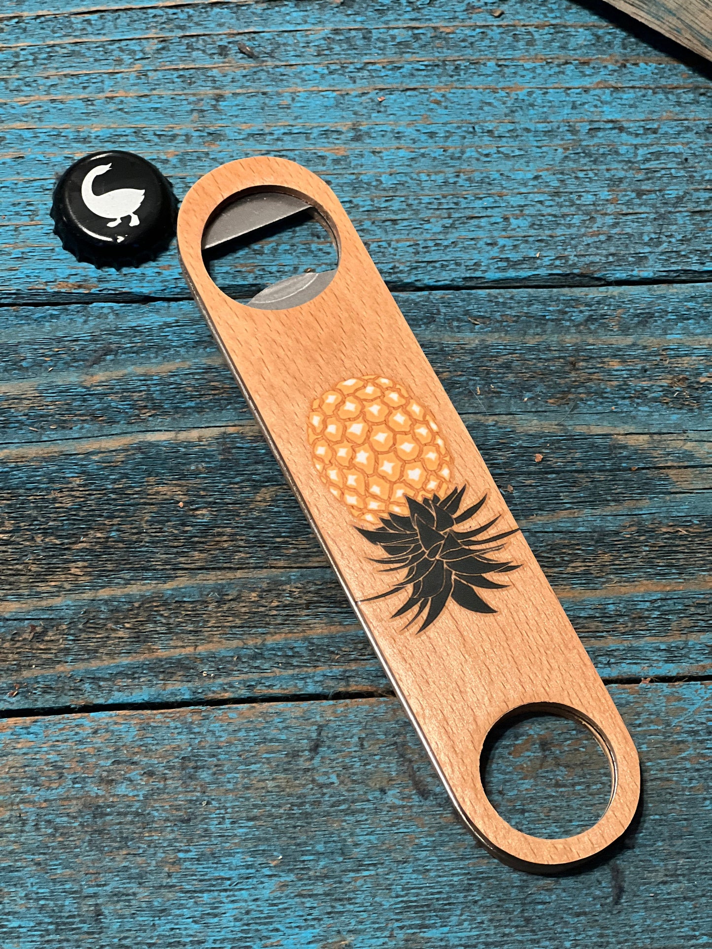 bottle opener with pineapple design